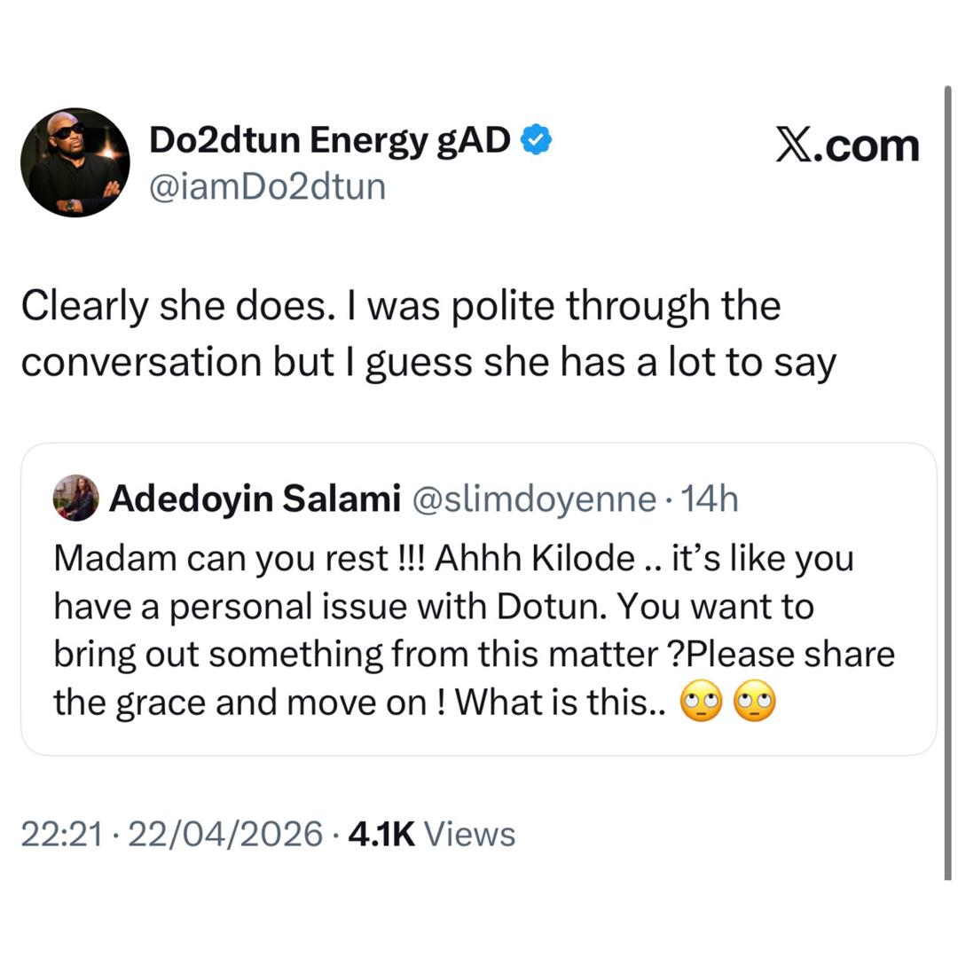 OAP Dotun clashes with movie producer Jade Osiberu after she called out Roby Ekpo